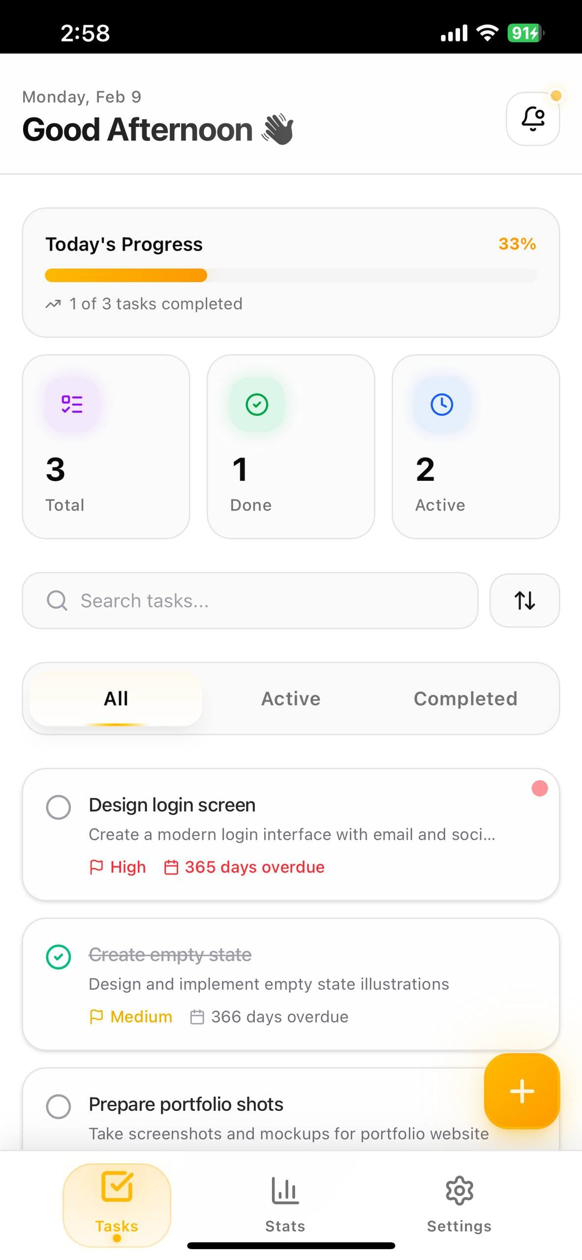 To Do List UI/UX Web App